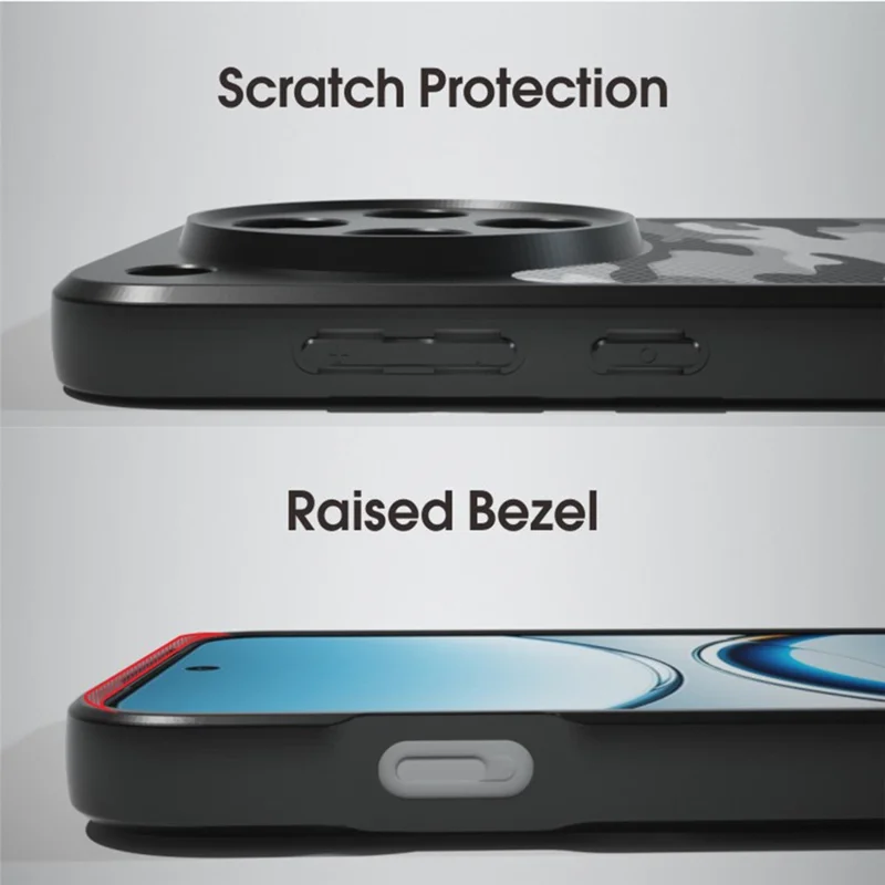 IBMRS Dla Oppo Find X8 5G Etui TPU + PC Wytrzymałe Antywstrząsowe Pokrowiec Ochrona Aparatu - Siatka Kamouflage