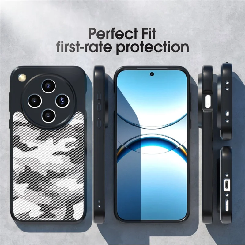 IBMRS Dla Oppo Find X8 5G Etui TPU + PC Wytrzymałe Antywstrząsowe Pokrowiec Ochrona Aparatu - Siatka Kamouflage