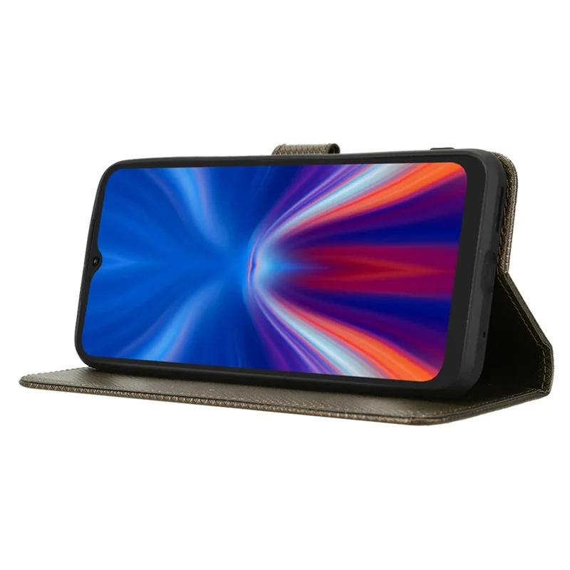 Case de Teléfono Protector Para Umidigi C1, Textura de Diamond Phone Cover Folio Flip PU Cuero de Cuero Soporte - Marrón