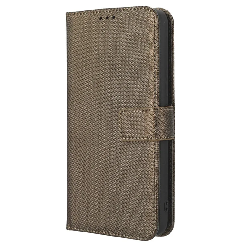 Case de Teléfono Protector Para Umidigi C1, Textura de Diamond Phone Cover Folio Flip PU Cuero de Cuero Soporte - Marrón