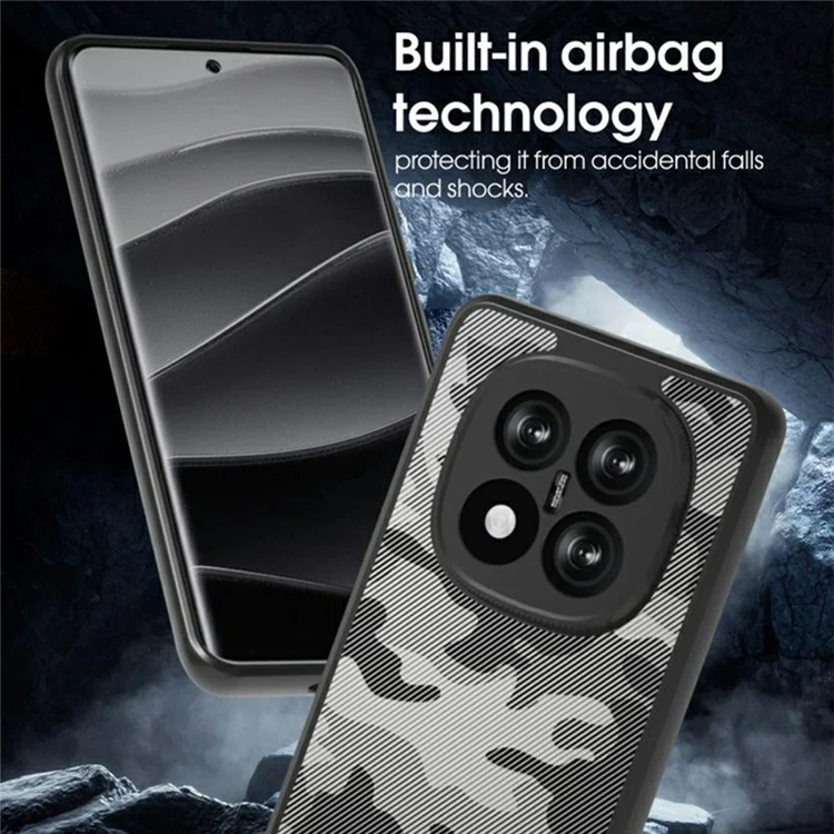 IBMRS Für Xiaomi Redmi Note 14 Pro 4G Hülle TPU + PC Stoßfeste Handyhülle - Künstlerischer Tarnmuster