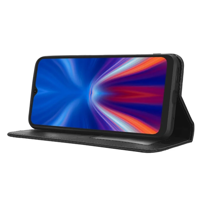Portafoglio Della Custodia Del Telefono Per Umidigi C1, Supporto Pieghevole Retro Impronta Chiusura Magnetica Copertina Per Cellulare Flip Flip Pull Cell - Nero