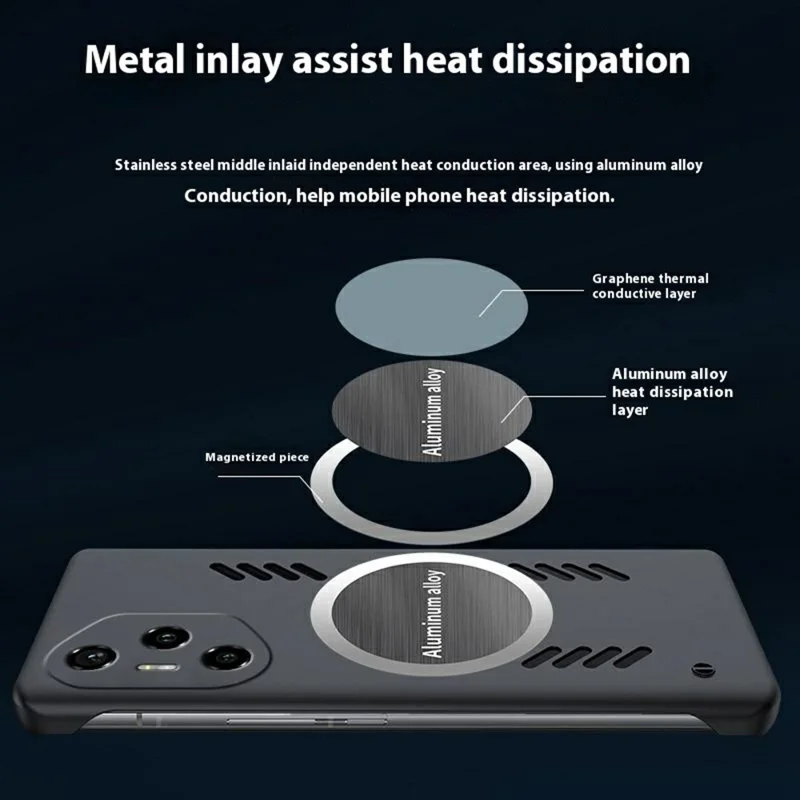 For Honor 300 Pro Case Hard PC Frameless Heat Dissipation Phone Cover - Black