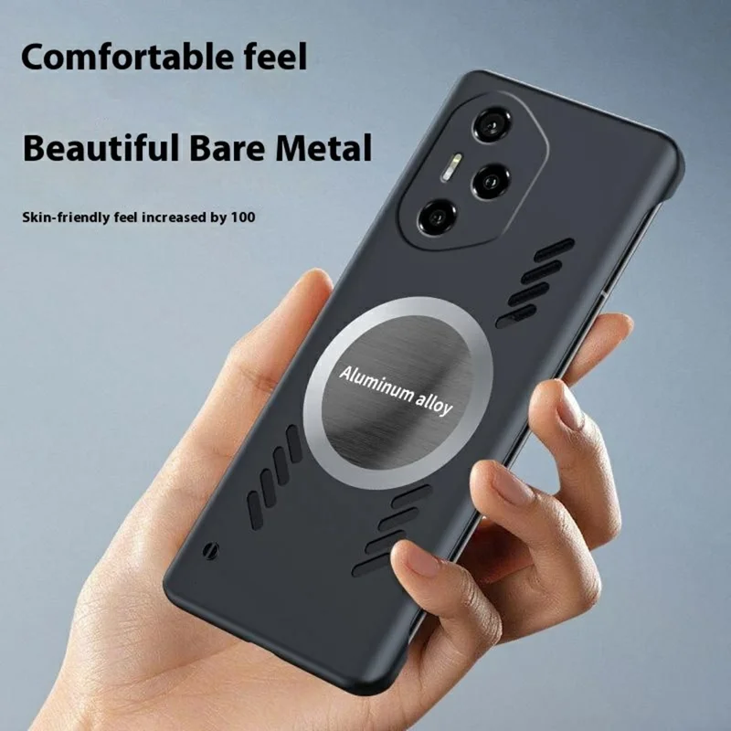 For Honor 300 Pro Case Hard PC Frameless Heat Dissipation Phone Cover - Black
