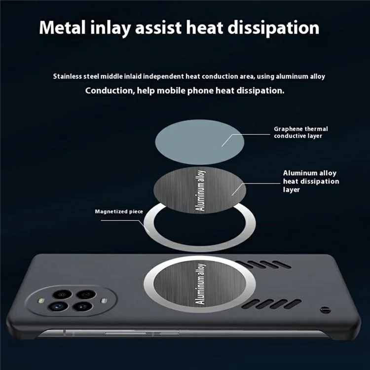 For Huawei nova 13 Pro 5G Case Hard PC Frameless Heat Dissipation Phone Cover - Orange
