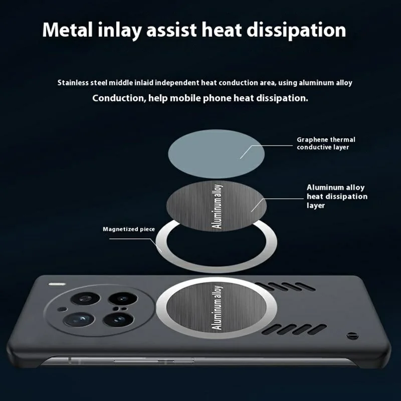 For vivo X200 Pro 5G Case Hard PC Frameless Heat Dissipation Phone Cover - Green