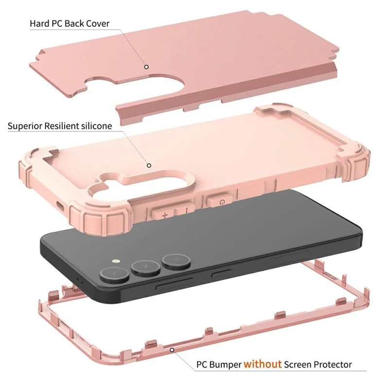 L-Style For Samsung Galaxy A56 5G  /  A36 5G Case Shockproof PC + TPU Phone Back Cover - Pink