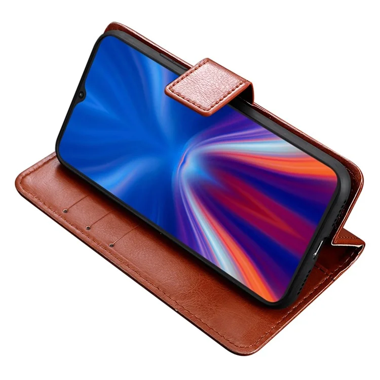 Für Umiidigi C1 Full Protection Phone Case Stand Crazy Horse Textur Magnetic Clasp Phone Flip Leder Brieftasche Abdeckung - Braun