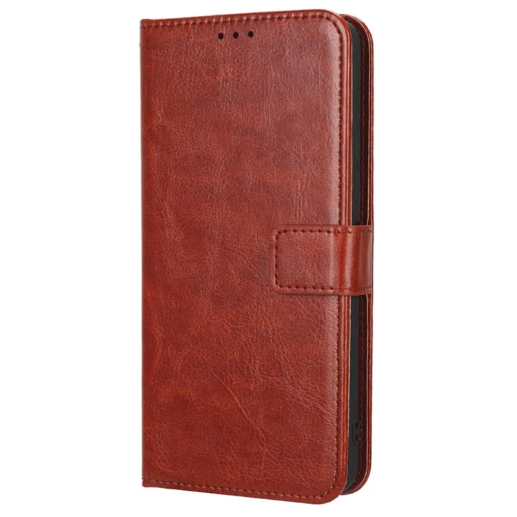 Für Umiidigi C1 Full Protection Phone Case Stand Crazy Horse Textur Magnetic Clasp Phone Flip Leder Brieftasche Abdeckung - Braun