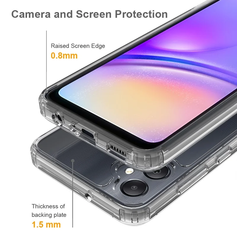 For Samsung Galaxy M05 4G / F05 Clear Phone Case TPU + Acrylic Shockproof Phone Back Cover
