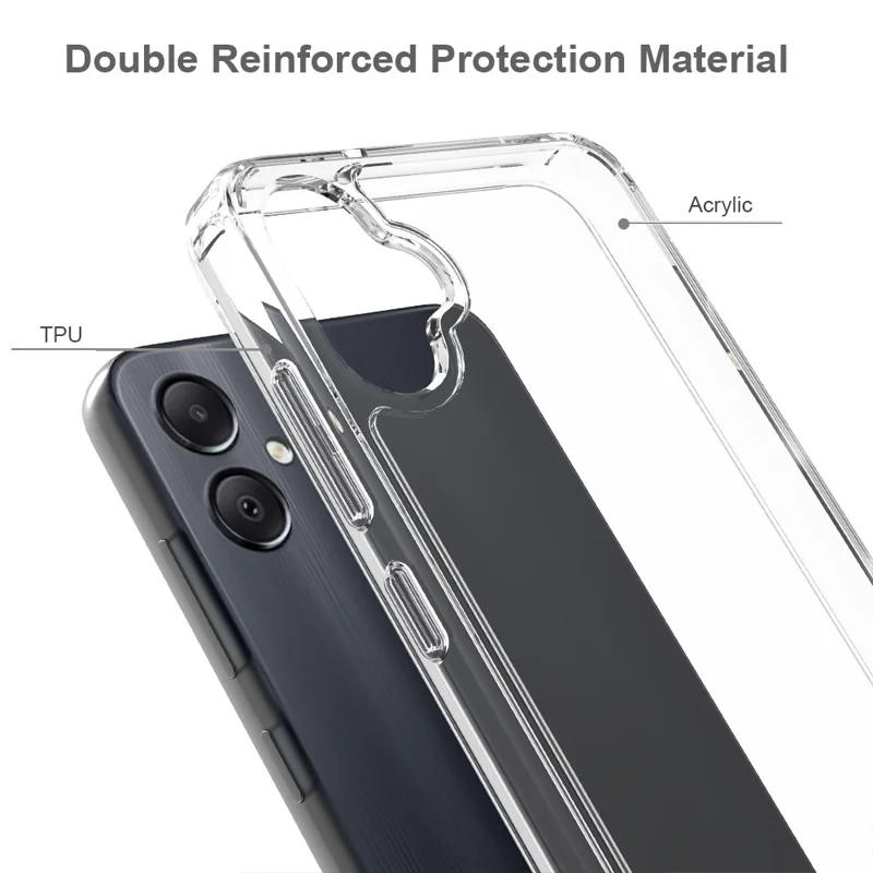 For Samsung Galaxy M05 4G / F05 Clear Phone Case TPU + Acrylic Shockproof Phone Back Cover