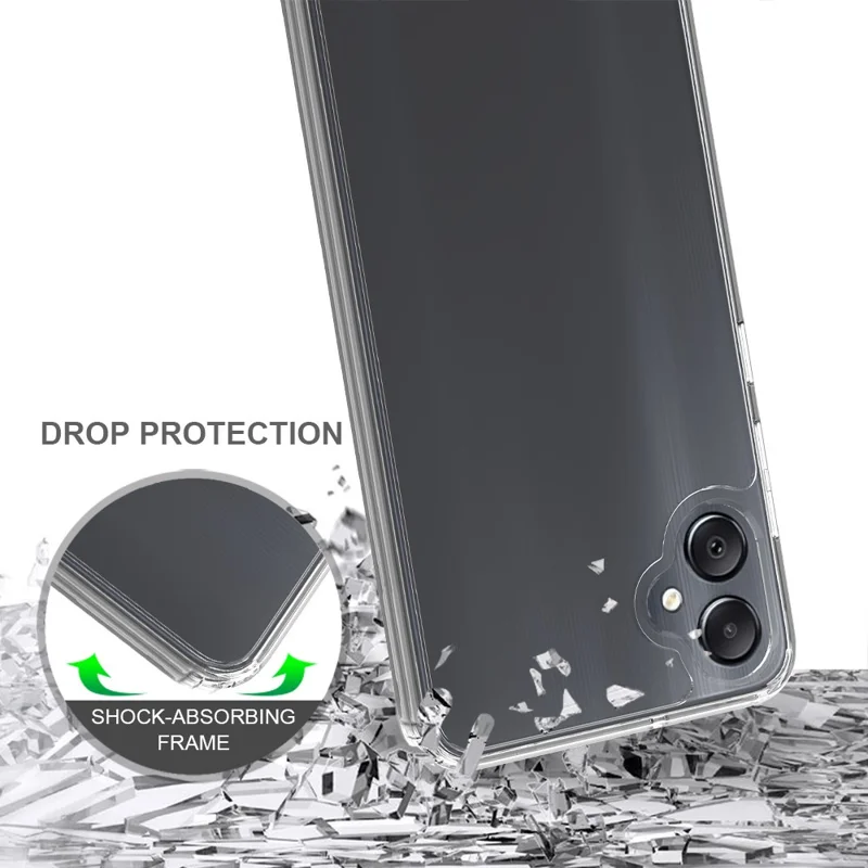 For Samsung Galaxy M05 4G / F05 Clear Phone Case TPU + Acrylic Shockproof Phone Back Cover