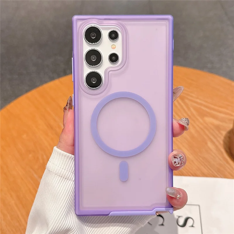 For Samsung Galaxy S24 Ultra Magnetic Case Skin Touch TPU + PC Phone Back Cover - Purple