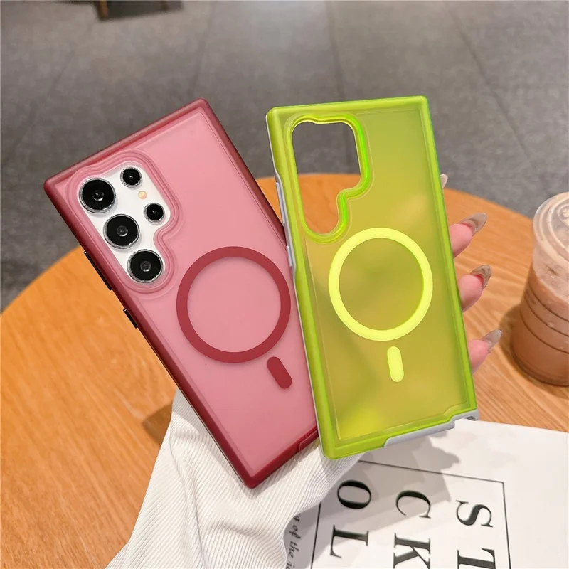 For Samsung Galaxy S24 Ultra Magnetic Case Skin Touch TPU + PC Phone Back Cover - Purple