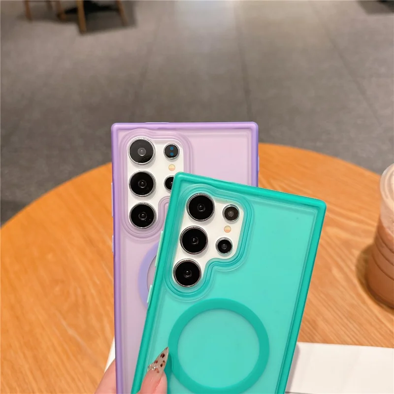 For Samsung Galaxy S24 Ultra Magnetic Case Skin Touch TPU + PC Phone Back Cover - Purple