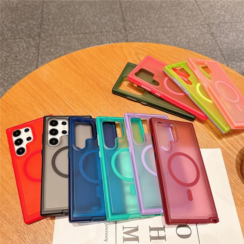 For Samsung Galaxy S24 Ultra Magnetic Case Skin Touch TPU + PC Phone Back Cover - Purple