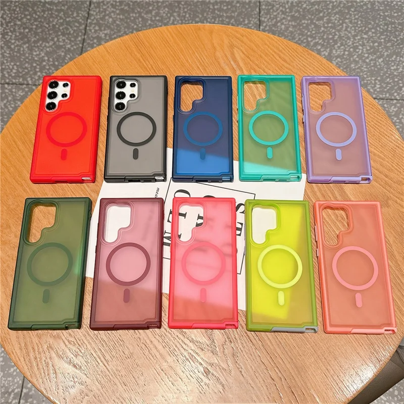 For Samsung Galaxy S24 Ultra Magnetic Case Skin Touch TPU + PC Phone Back Cover - Purple