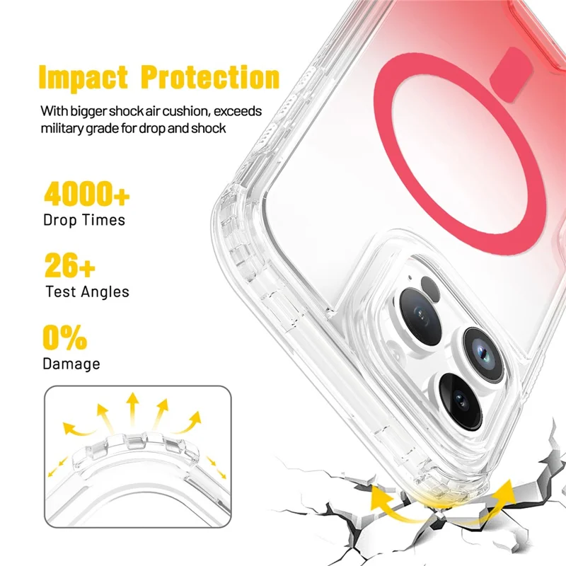 Cover per iPhone 16 Pro Compatibile con MagSafe in TPU + PC con Colore Sfumato - Rosa Sfumato