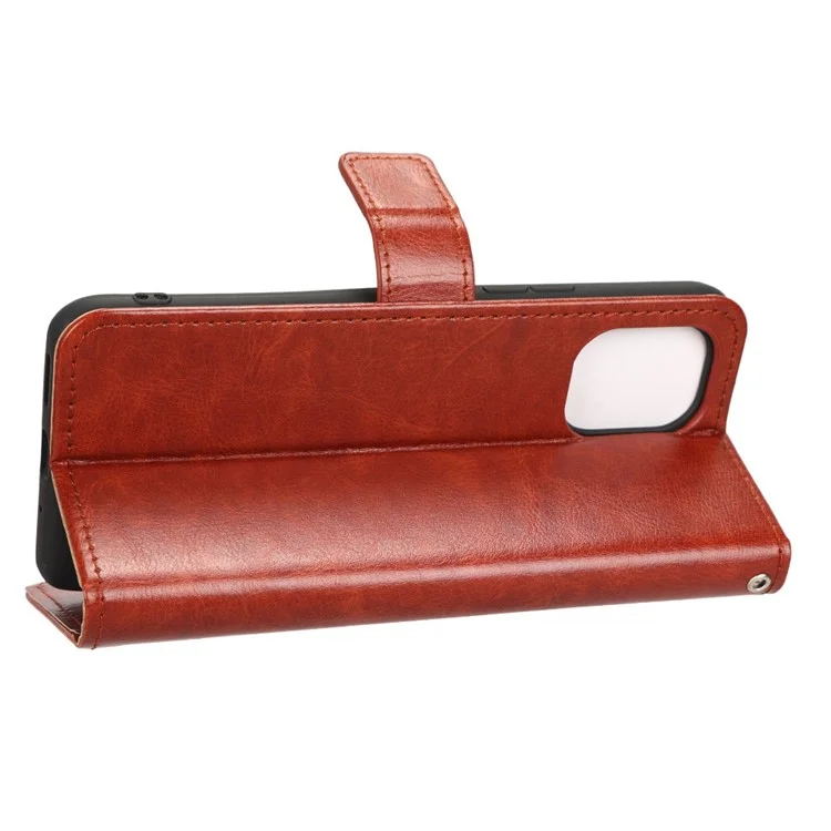 Für Umditigi F3 4g / F3 5g / F3 se / F3S PU Leder Anti-fall-fall Crazy Horse Textur Anti-staub-brieftasche Telefonabdeckung Mit Stand - Braun