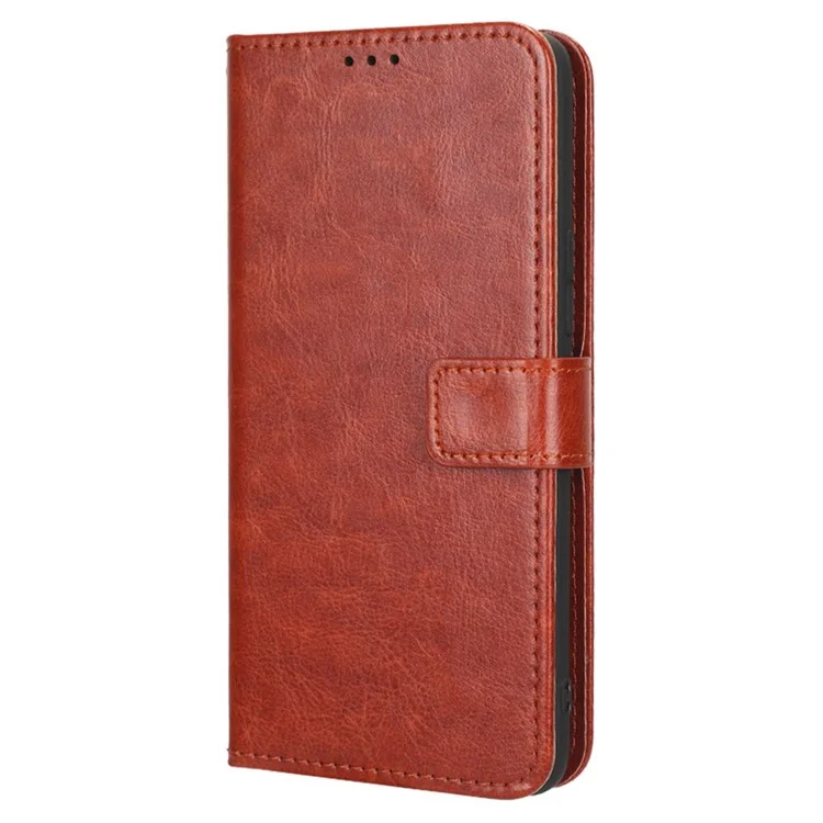 Für Umditigi F3 4g / F3 5g / F3 se / F3S PU Leder Anti-fall-fall Crazy Horse Textur Anti-staub-brieftasche Telefonabdeckung Mit Stand - Braun