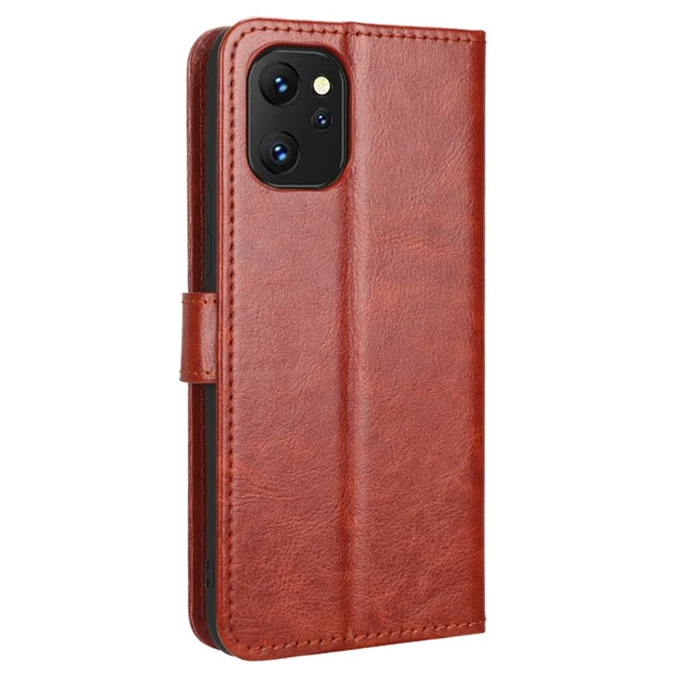 Für Umditigi F3 4g / F3 5g / F3 se / F3S PU Leder Anti-fall-fall Crazy Horse Textur Anti-staub-brieftasche Telefonabdeckung Mit Stand - Braun