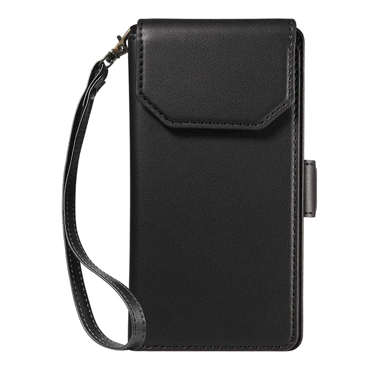 Funda para Samsung Galaxy A25 5G (Global) (161,0 x 76,5 x 8,3 mm) con soporte para tarjetas Tapa de cuero sintético Funda para teléfono móvil - Negro