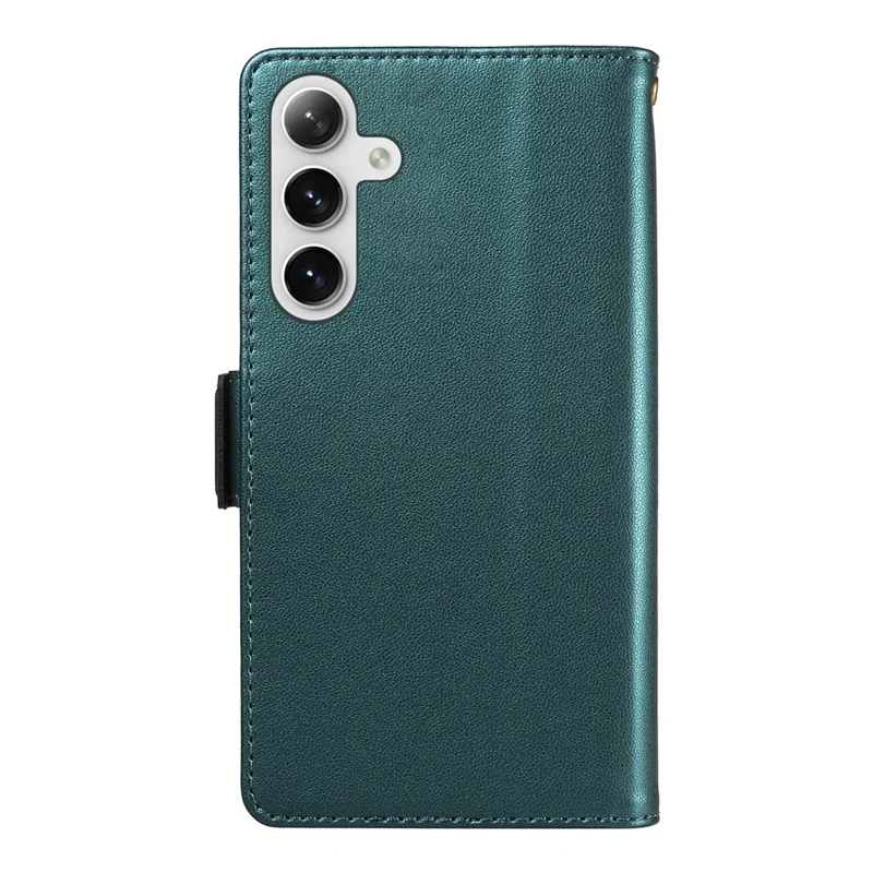 For Samsung Galaxy S24 FE Case with Multi-Card Holder and Strap PU Leather Phone Cover Stand - Green