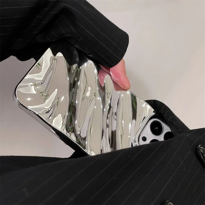 For iPhone 12 Pro Max Case Wave Texture TPU Shockproof Phone Cover