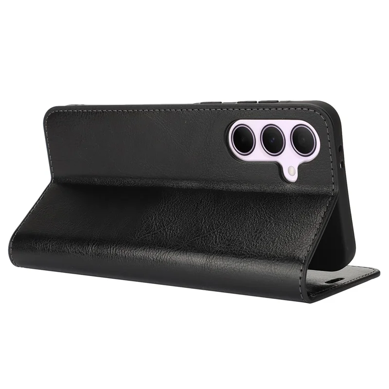 For Samsung Galaxy A56 5G  /  A36 5G Case Crazy Horse Texture Split Leather Wallet Phone Cover - Black