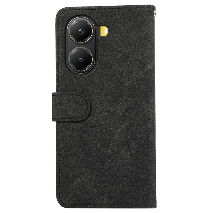 ABEEL For Xiaomi Poco X7 Pro 5G  /  Redmi Turbo 4 5G Case Color Splicing Leather Flip Phone Cover RFID Blocking - Black