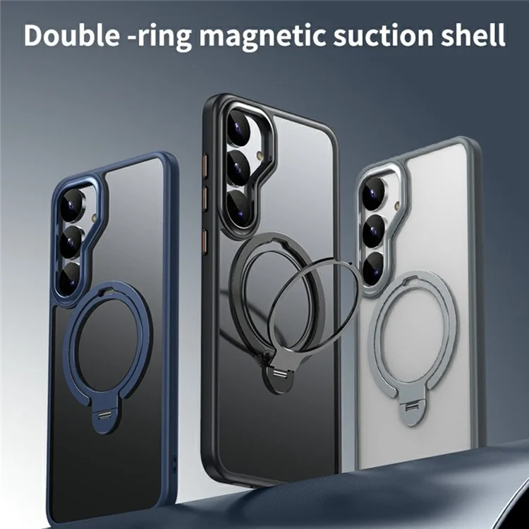 Funda para Samsung Galaxy S25 Compatible con MagSafe con Soporte Plegable y Acabado Mate - Negro