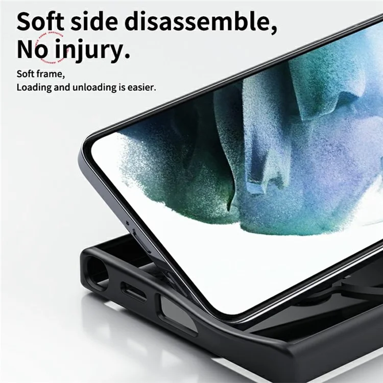 Funda para Samsung Galaxy S25+ Compatible con MagSafe con Soporte Plegable y Acabado Mate - Negro