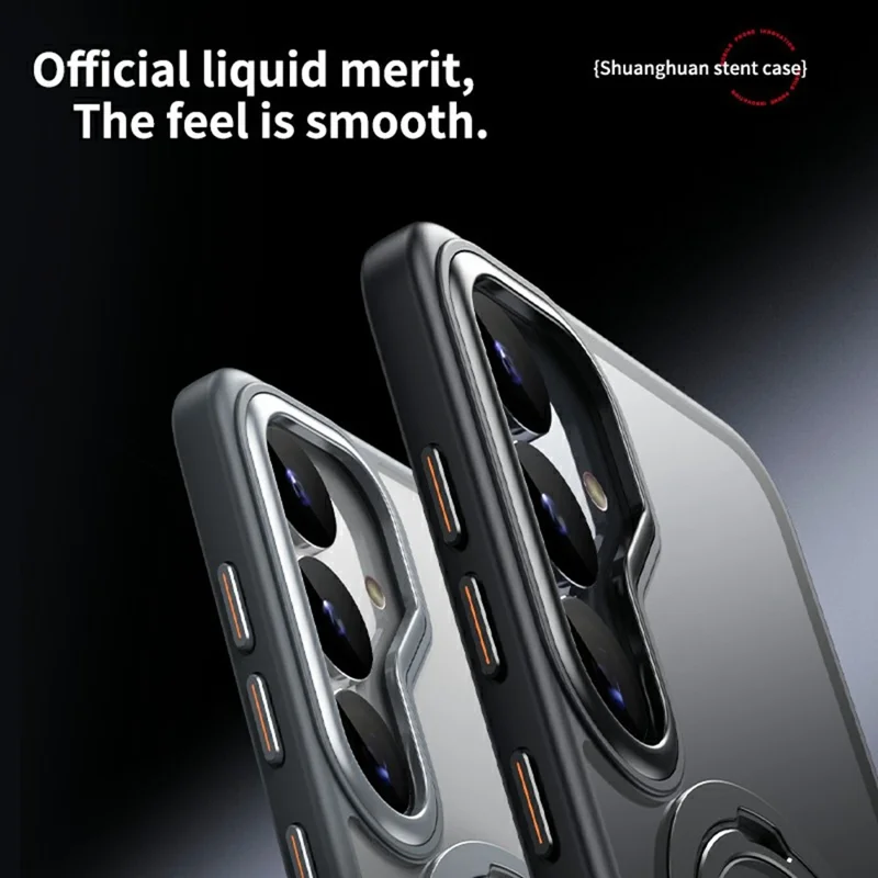 For Samsung Galaxy S25+ Phone Magnetic Case Kickstand Matte Back Cover - Grey