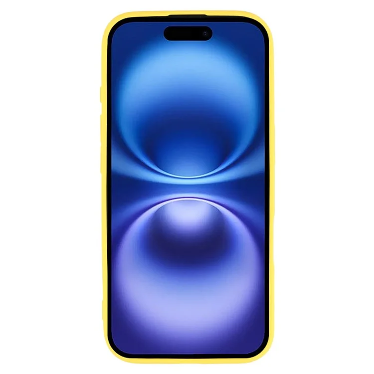For iPhone 16 Plus Case Compatible with MagSafe Liquid Silicone Phone Cover with Tempered Glass Lens Protector - Yellow