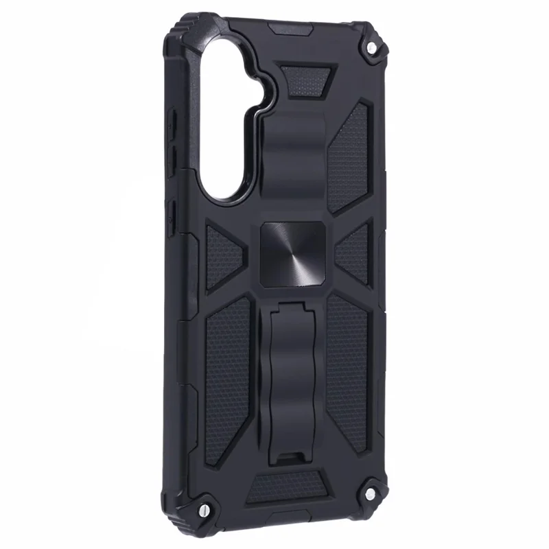 For Samsung Galaxy A36 5G Phone Case Kickstand Drop Protection PC + TPU Back Cover - Black