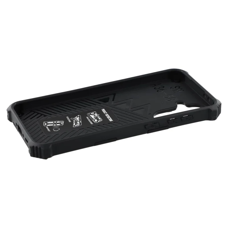 For Samsung Galaxy A36 5G Phone Case Kickstand Drop Protection PC + TPU Back Cover - Black