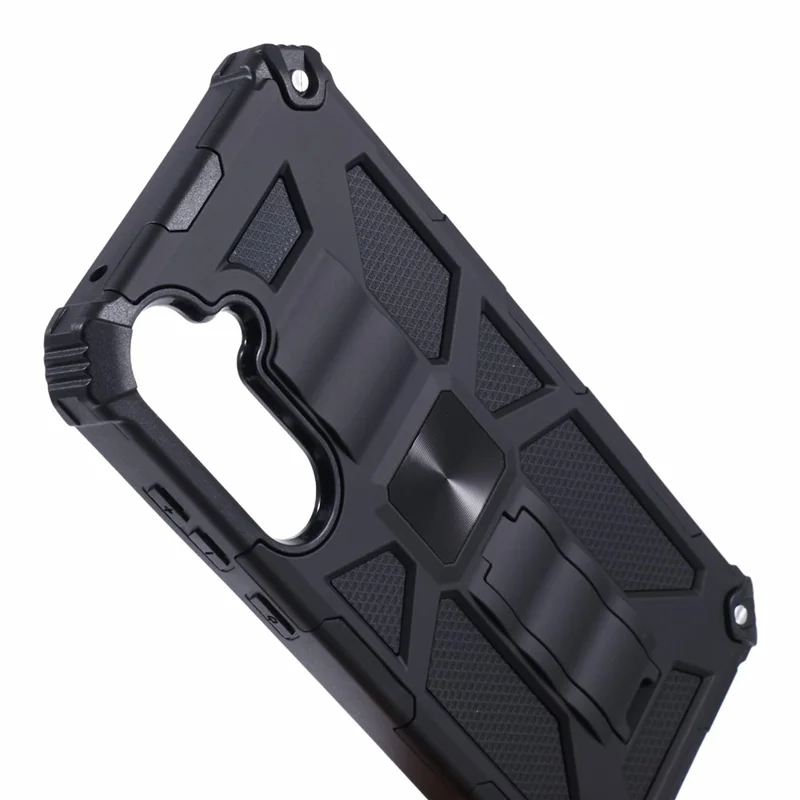 For Samsung Galaxy A36 5G Phone Case Kickstand Drop Protection PC + TPU Back Cover - Black