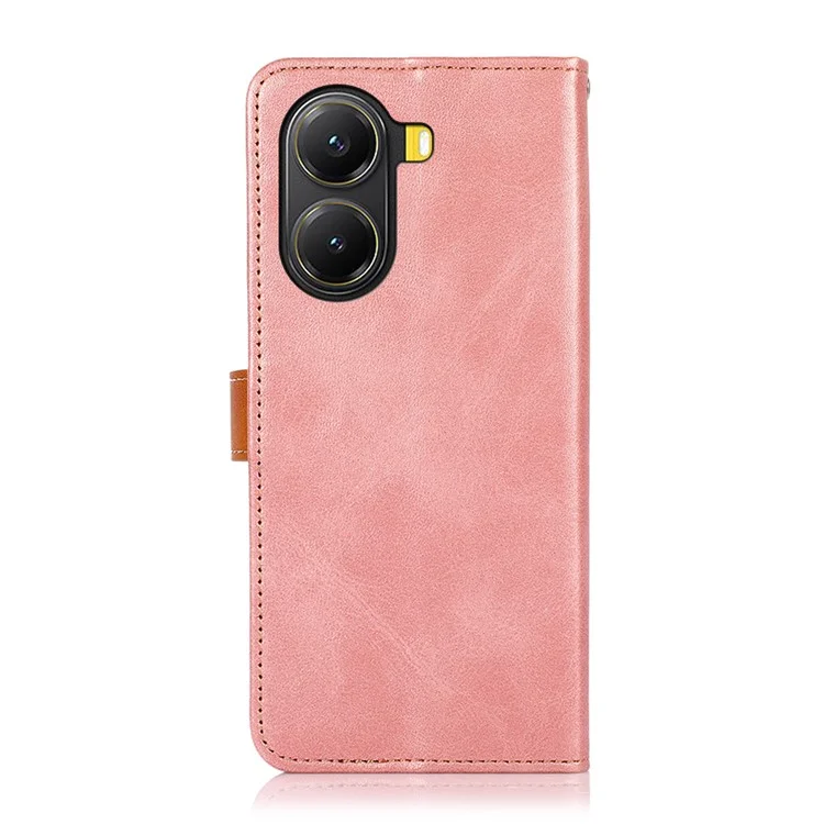 KHAZNEH Para Xiaomi Poco X7 Pro 5G / Redmi Turbo 4 5G Funda Tipo Cartera con Soporte para Teléfono, de Cuero con Tapa - Oro Rosa
