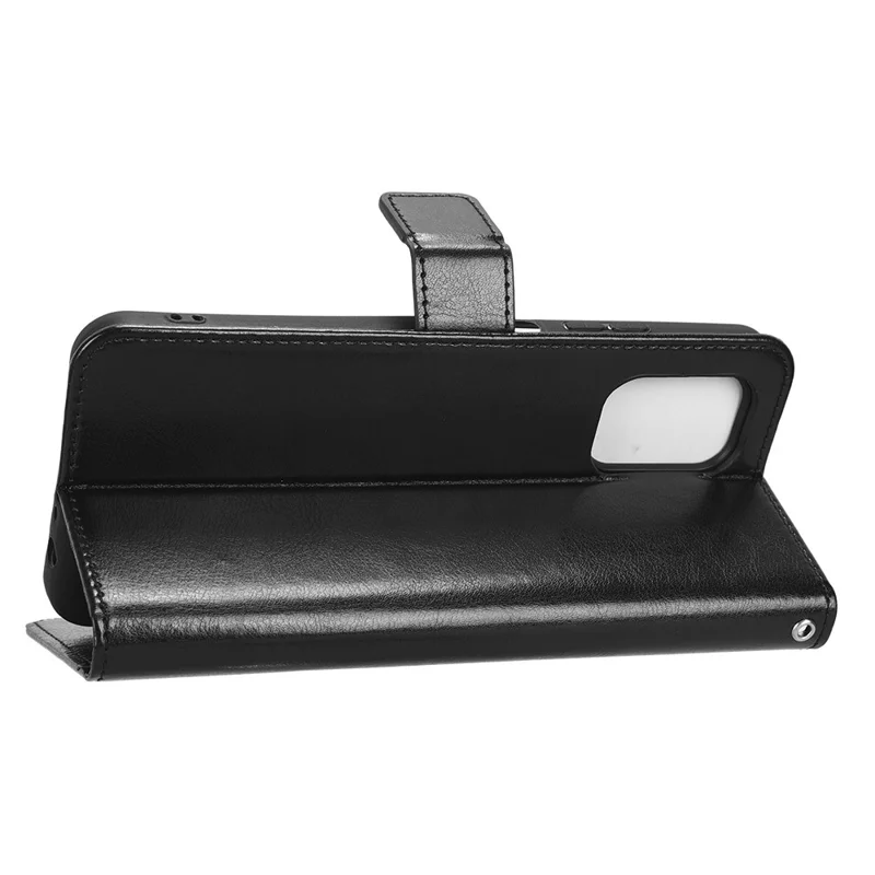 Crazy Horse Texture Phone Cover For Nokia G400 5G, PU Leather Wallet Phone Case Stand Magnetic Clasp Protective Shell with Wrist Strap - Black