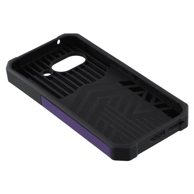 For Google Pixel 9a Kickstand Case Slide Lens Lid PC + TPU Phone Cover with Card Slot - Purple