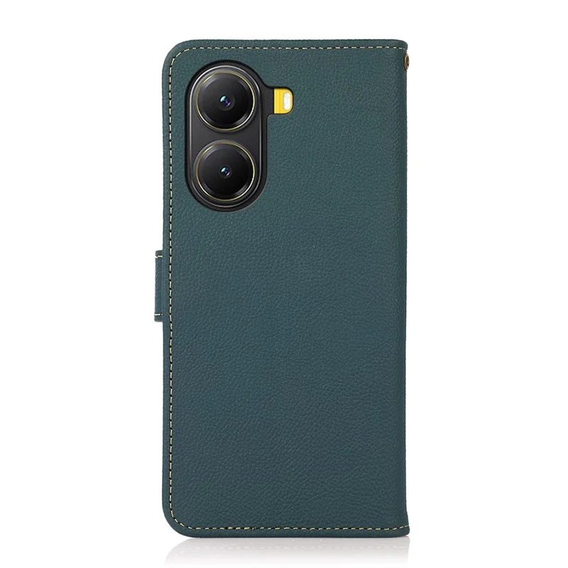 KHAZNEH für Xiaomi Poco X7 Pro 5G / Redmi Turbo 4 5G Hülle Echtes Rindsleder Wallet Handyhülle - Grün