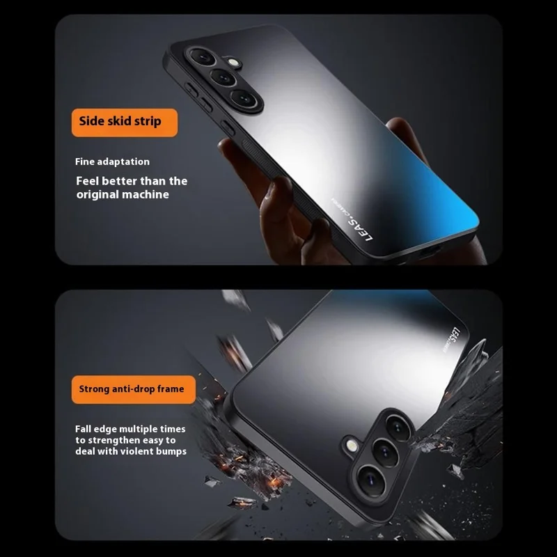 For Samsung Galaxy S24 FE Case TPU PC Matte Back Phone Cover Drop Protection - Black
