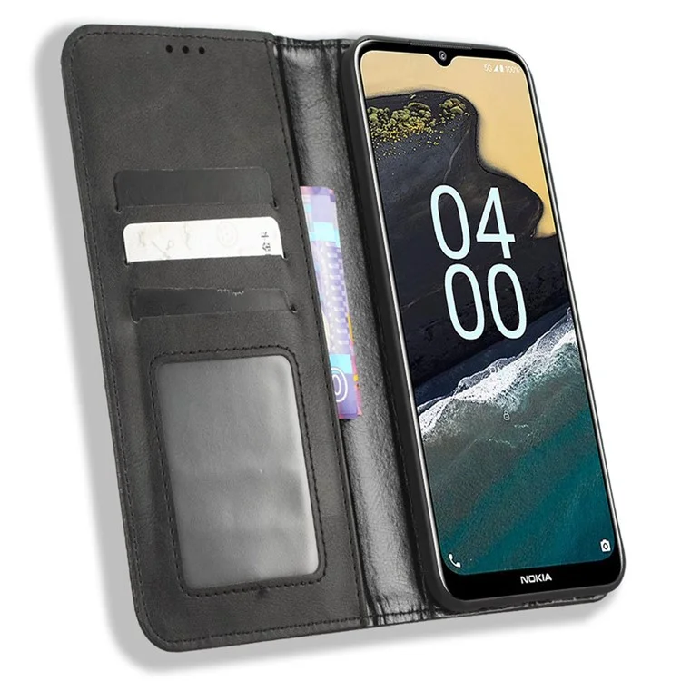 Retro Imprint Pattern Téléphone Case Pour Nokia G400 5G, Couverture de Portefeuille en Cuir Flip en Cuir Flip de Fermeture Magnétique Anti-chute Avec Support - le Noir