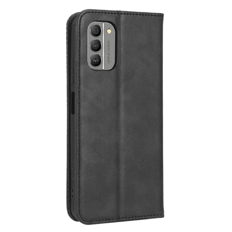 Retro Imprint Pattern Téléphone Case Pour Nokia G400 5G, Couverture de Portefeuille en Cuir Flip en Cuir Flip de Fermeture Magnétique Anti-chute Avec Support - le Noir
