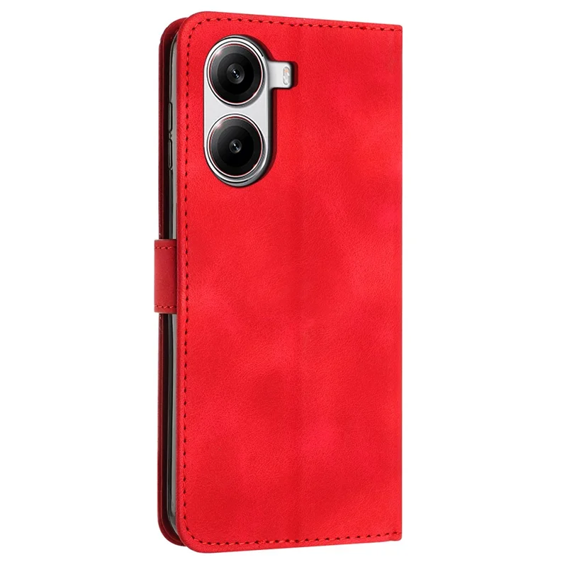 For Xiaomi Redmi Turbo 4 5G / Poco X7 Pro 5G Case Handbag Imprinted Triangle Leather Phone Cover - Red