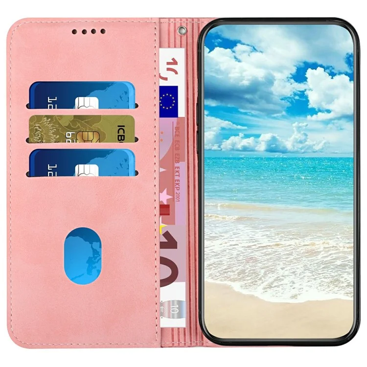 Leather Case for Xiaomi Redmi Turbo 4 5G / Poco X7 Pro 5G Wallet Phone Cover Pattern Imprinted - Rose Gold