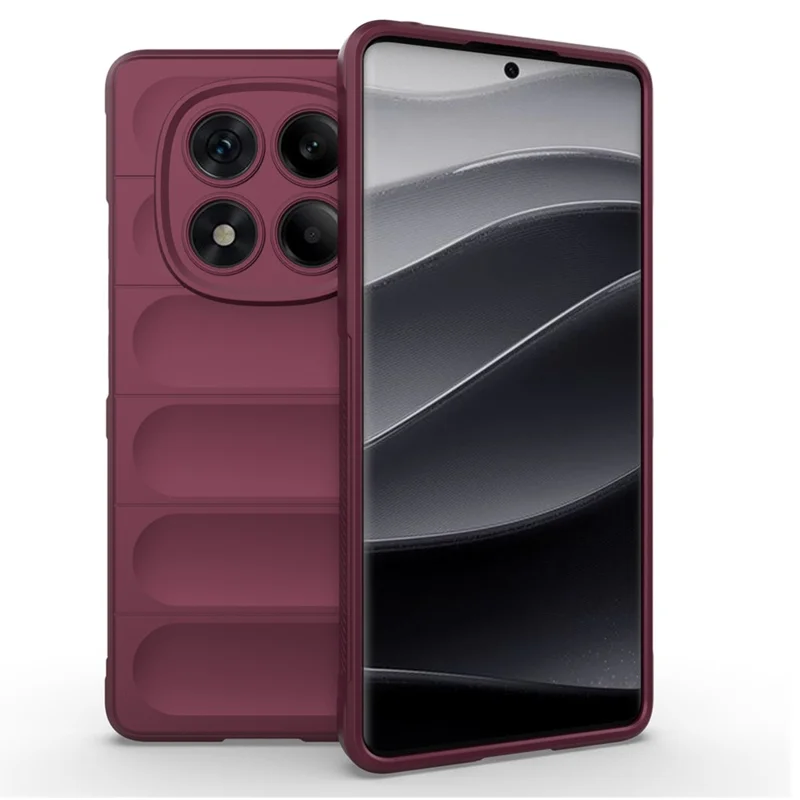 For Xiaomi Redmi Note 14 Pro 4G Case Anti-Drop Soft TPU Rugged Phone Back Cover - Wine Red