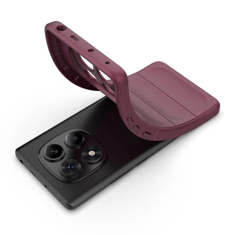 For Xiaomi Redmi Note 14 Pro 4G Case Anti-Drop Soft TPU Rugged Phone Back Cover - Wine Red