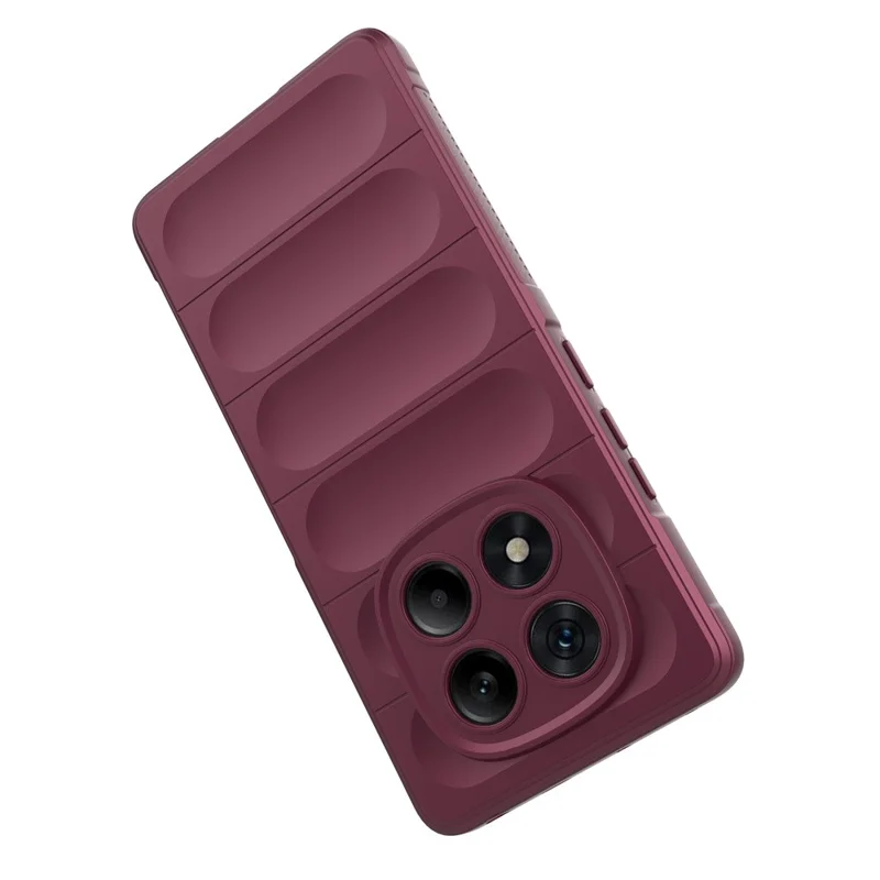For Xiaomi Redmi Note 14 Pro 4G Case Anti-Drop Soft TPU Rugged Phone Back Cover - Wine Red
