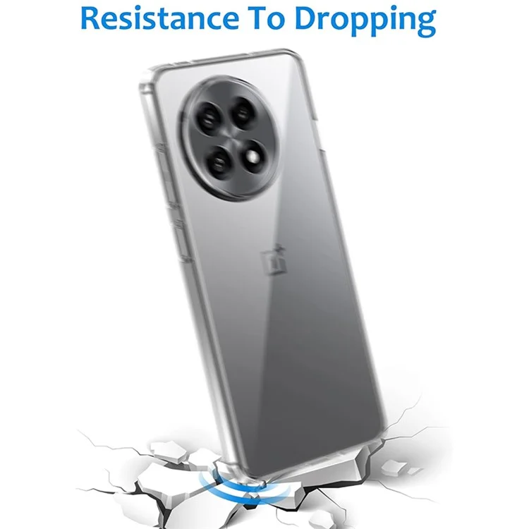 Pour OnePlus 13R 5G Coque de téléphone en TPU transparent anti-rayures + Protecteur d'écran avec bords incurvés 2,5D